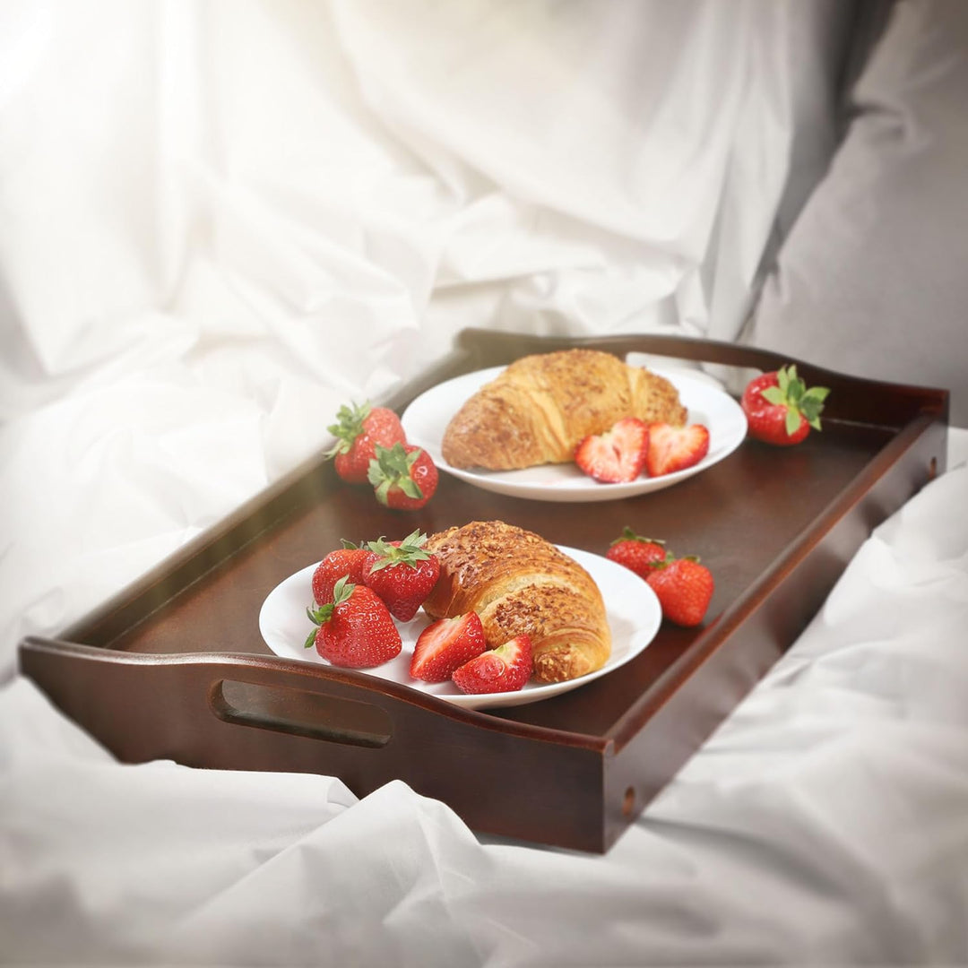 KADAX Betttisch, Frühstückstablett aus Kiefernholz, 19x30x50cm Serviertablett, klappbares Bett-Table