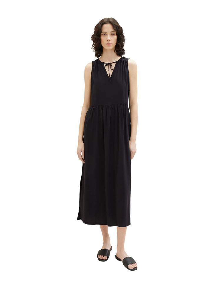 TOM TAILOR Damen Maxi Kleid ohne Arm 40 14482 - Deep Black, 40 14482 - Deep Black