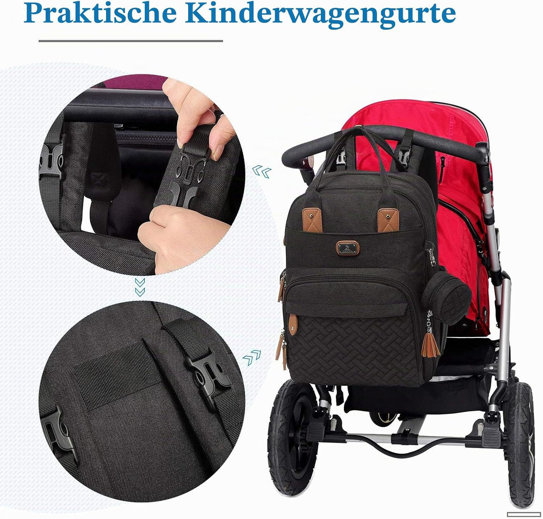 Wickeltasche Rucksack - Dikaslon Grosser Wickelrucksack mit Multifunktions-Babytaschen und mobiler W