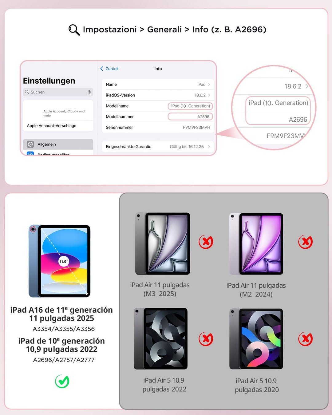 CACOE Hülle Tastatur Kompatibel mit iPad 10 Generation 10.9 Zoll 2022 A2757/A2777 mit Touchpad, 7-Fa