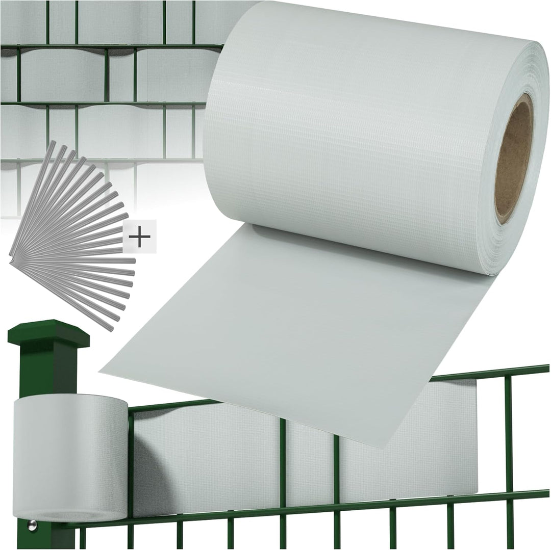TecTake PVC Sichtschutzfolie Sichtschutzstreifen inkl. Befestigungsclips 450g/m² - Diverse Modelle -