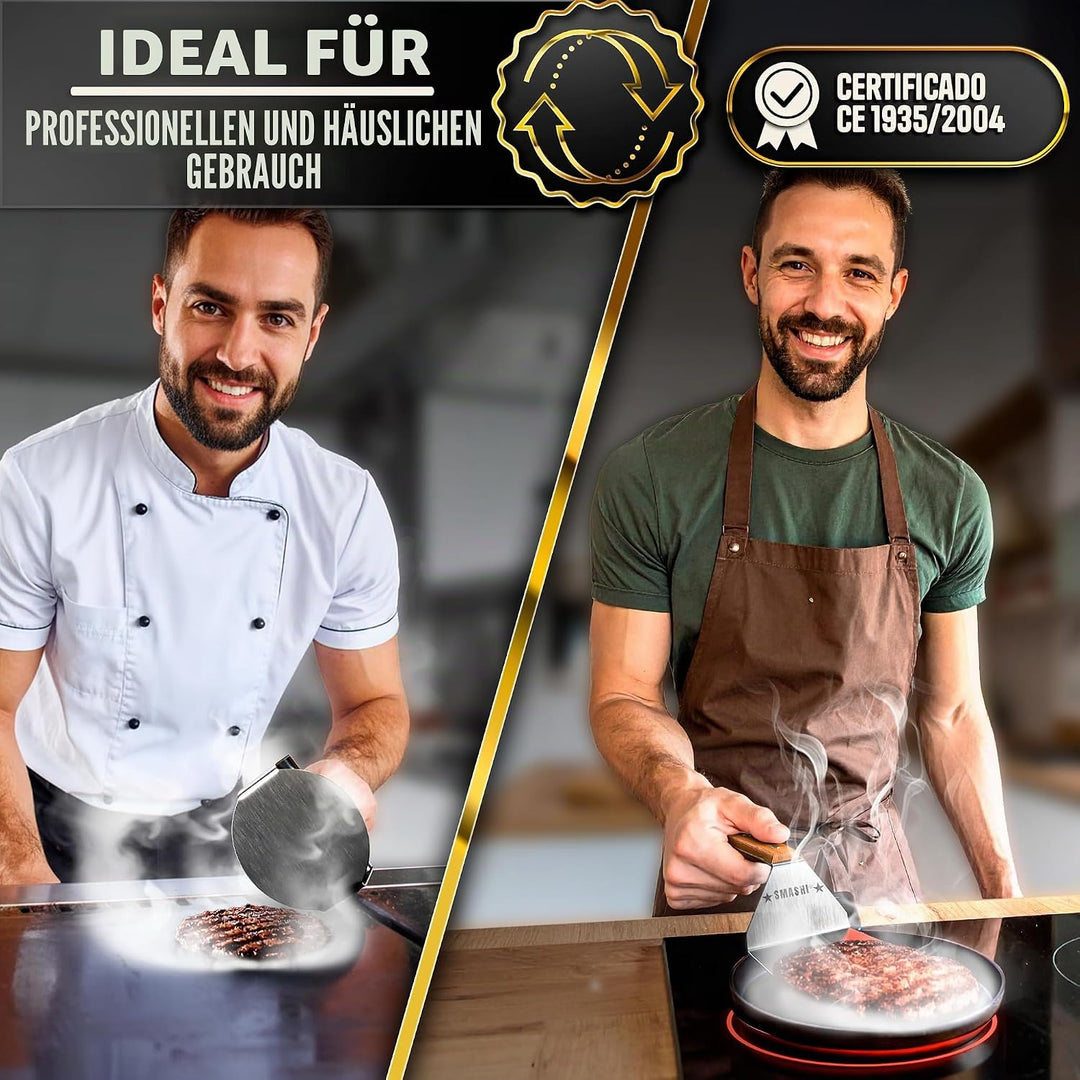 SMASHI® Smash Burger Set Professionell aus Edelstahl 304 – EU-Zertifiziert für Lebensmittelkontakt |