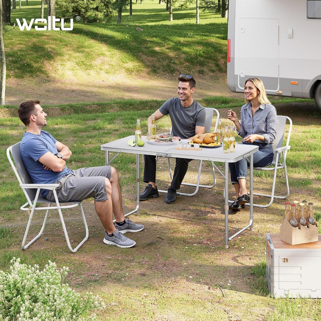 WOLTU Campingtisch Klapptisch Gartentisch Arbeitstisch Balkontisch höhenverstellbar Aluminium MDF Si