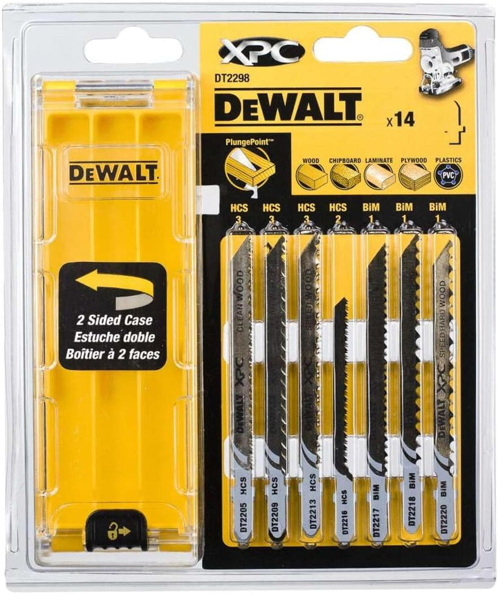 DeWalt XPC Holzstichsägeblätter-Set (HCS, 14-tlgs., mit DT2209 x3, DT2205 x3, DT2213 x3, DT2216 x2,