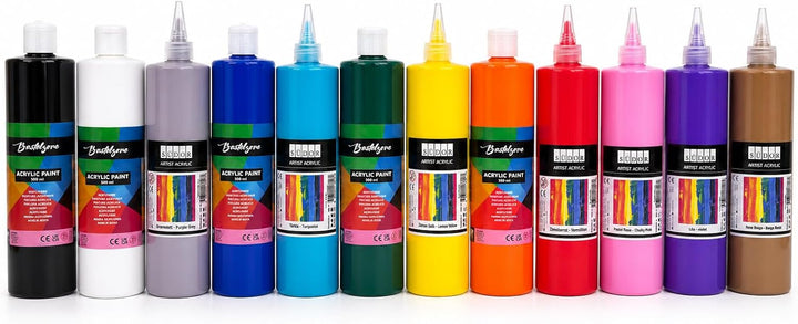 ACRYLFARBEN- Farben je 500ml. Hochwertige und deckende Malfarben für Holz, Stein, Leinwand, Malkarto