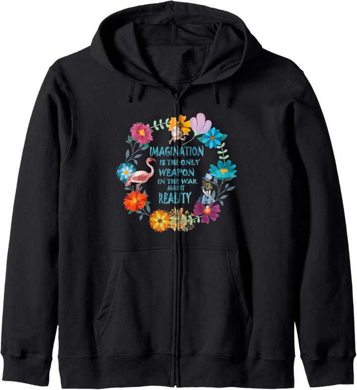 Alice In Wonderland Floral Imagination Quote Kapuzenjacke