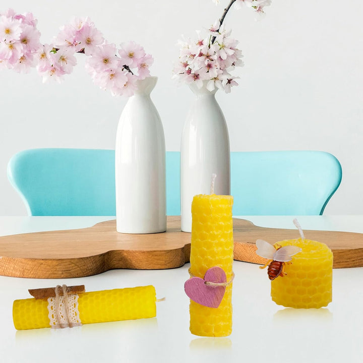 Zakouinn Bienenwachs-Kerzenherstellungsset für Kinder - 12 leuchtende Farben, Bienenwachsblätter zur