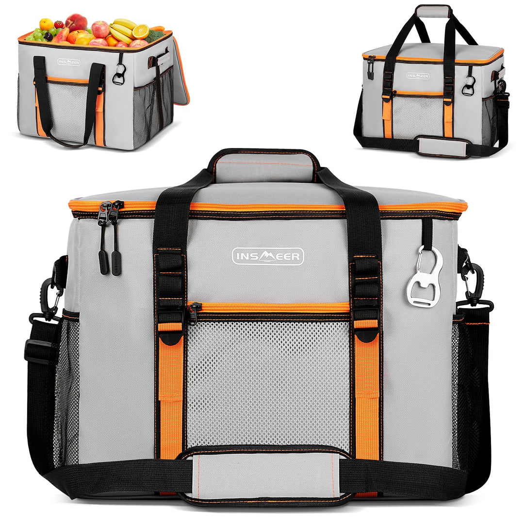 INSMEER Kühltasche Gross 50 l, Kühltaschen Faltbar für 80 Dosen, Faltbare/Auslaufsicher mit Öffner,