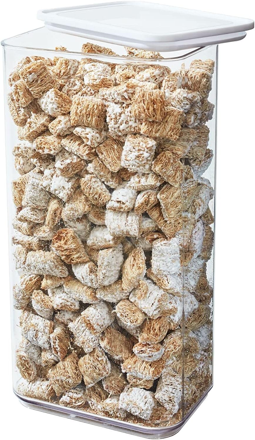 iDesign Vorratsbehälter mit Deckel, hohe Lebensmittel Aufbewahrungsbox aus recycelbarem Plastik, luf