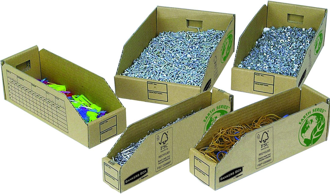 Bankers Box Earth Series Kleinteilebox 200mm (aus 100% recyceltem Karton, 50er-Packung) braun 200 mm
