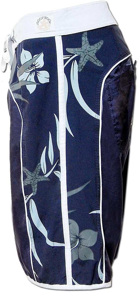 SEESTERN Damen Microstrech Boardshorts Surfshorts Boardshort Badehorts XS-4XL /2123 3XL Blau, 3XL Bl