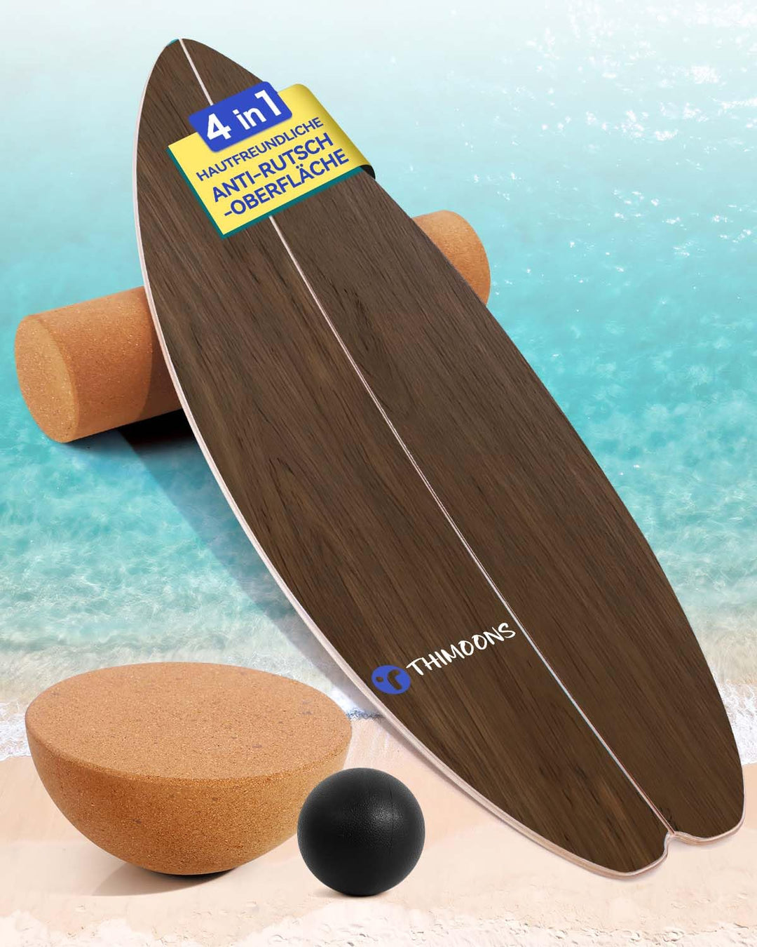 Balance Board Erwachsene | Rutschfeste Oberfläche & Rocker Shape | Surf Balanceboards für Surf Core-