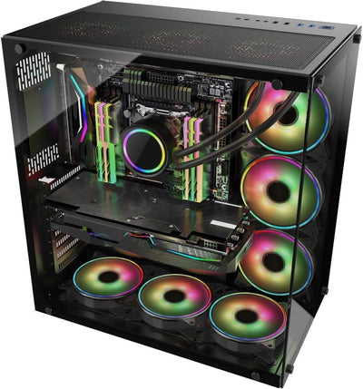 Inter-Tech C-701 Panorama ATX Gehäuse, Tempered Glass, Schwarz, 88881327