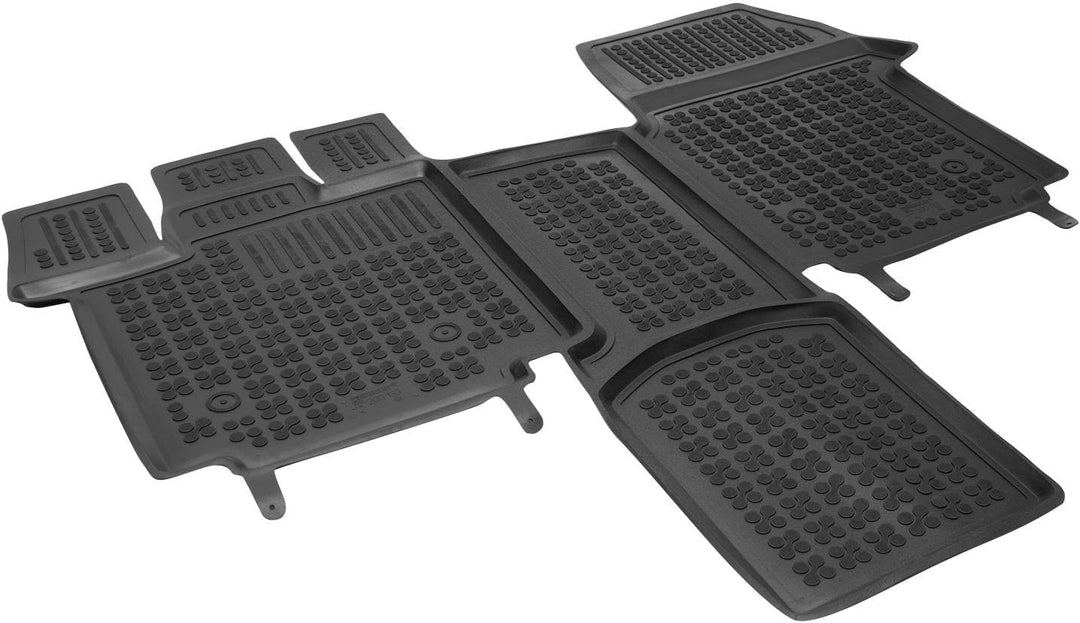 AZUGA Hohe Gummi Fussmatten mit Rand passend für VW T7 Multivan ab 2021 (Mittelkonsole verschiebbar)