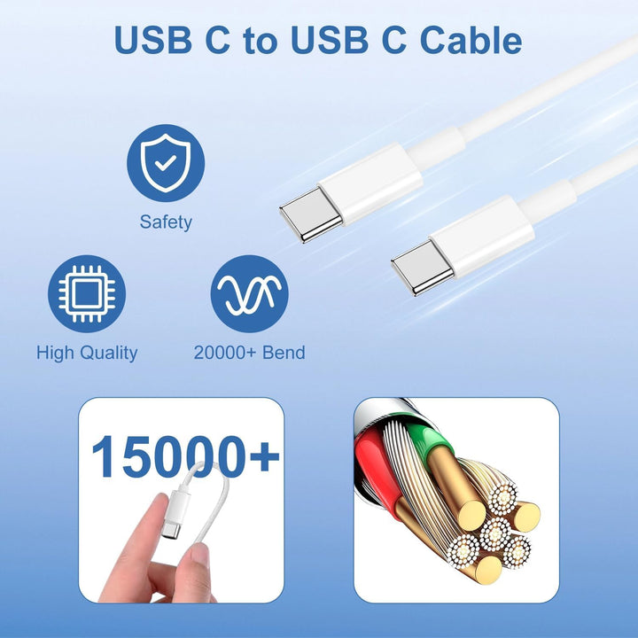 45W USB C Ladegerät mit Kabel [2M+3M], Typ C Schnellladegerät mit Ladekabel Lang für iPhone, Type C