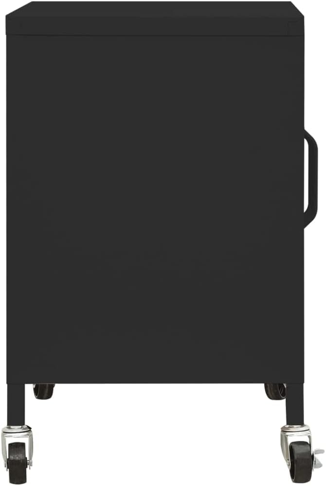 ZQQLVOO Schränke Anrichte Mehrzweckschrank Lagerschrank Schwarz 60x35x56 cm Stahl 60 x 35 x 56 cm (B