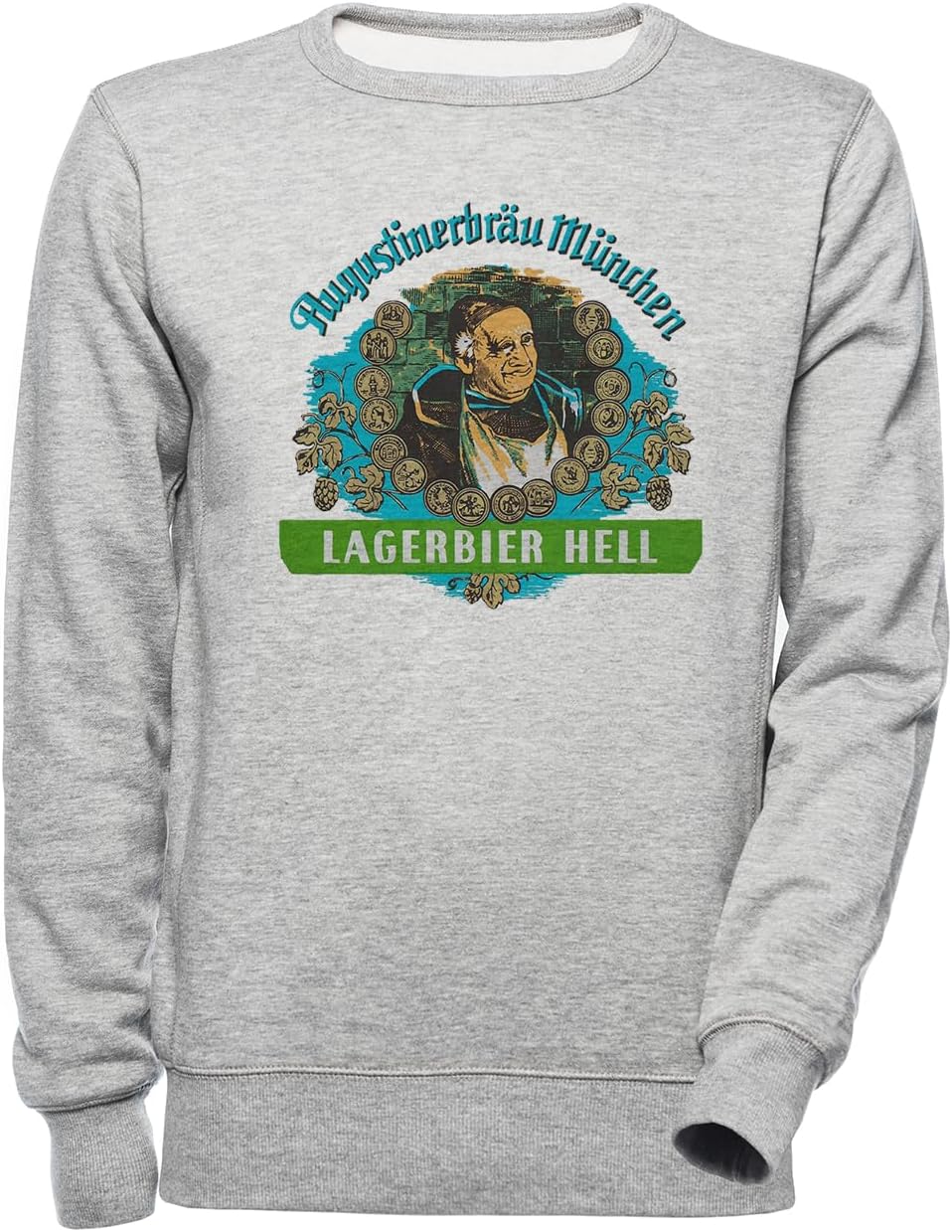 Luxogo Augustiner Munich Bee.Lagerbier Hell Unisex Grau Jumper Kapuzenpullover Herren Damen Unisex G