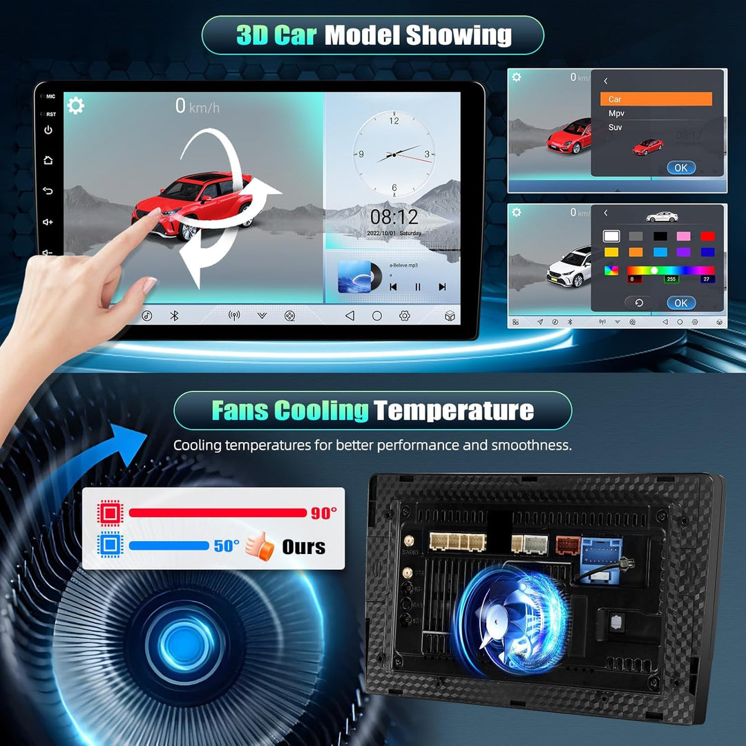 CAMECHO 4+64G Android 15 DSP Autoradio für Mercedes-Benz Smart Fortwo 2011-2015, 9 Zoll 8-Kern Bluet