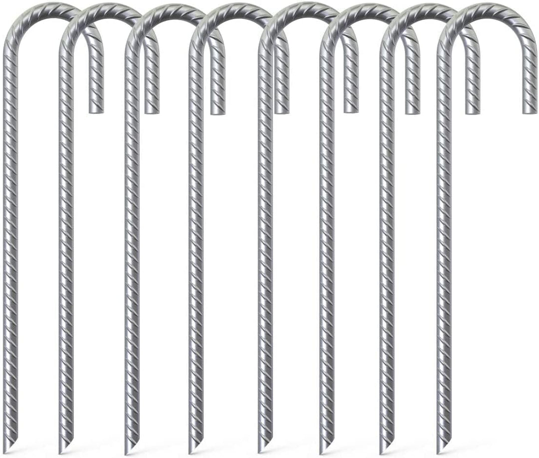 KAHEIGN 8Pcs Bodenanker Verzinkte Zeltnägel Garten Erdanker, 40cm Verzinkte Bodenanker Garten Hering