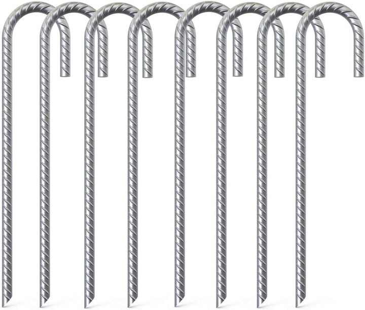 KAHEIGN 8Pcs Bodenanker Verzinkte Zeltnägel Garten Erdanker, 40cm Verzinkte Bodenanker Garten Hering