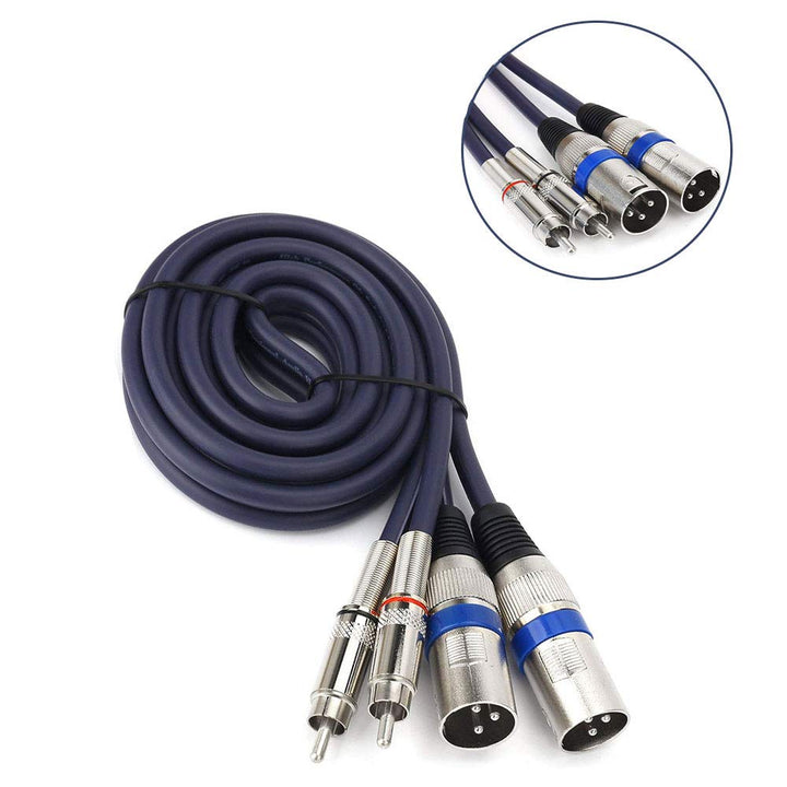 HTRUIYATY 2×XLR Männlich Kable Auf 2×Cinch Kabel RCA kable,Hochwertiger XLR-Stecker,XLR Mikrofon XLR