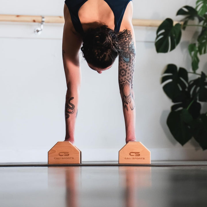 CALI SPORTS Holz-Paralletten für Calisthenics, Gymnastik, Yoga, Handständer,