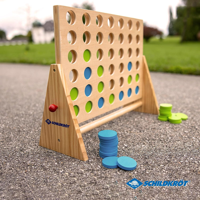 Schildkröt® XXL Vier Gewinnt Strategiespiel aus nachhaltigem FSC Holz, Vier in Einer Reihe für Kinde
