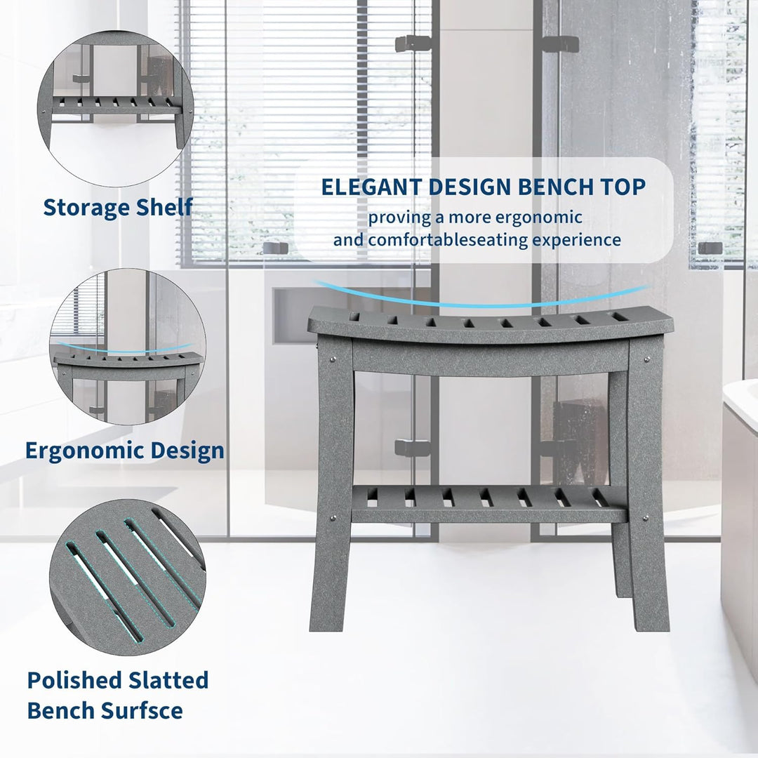 Duschbank Mit Ablagefach, Duschbank Für Die Dusche Zum Sitzen, Wasserdichter Duschhocker/Stuhl/Sitz