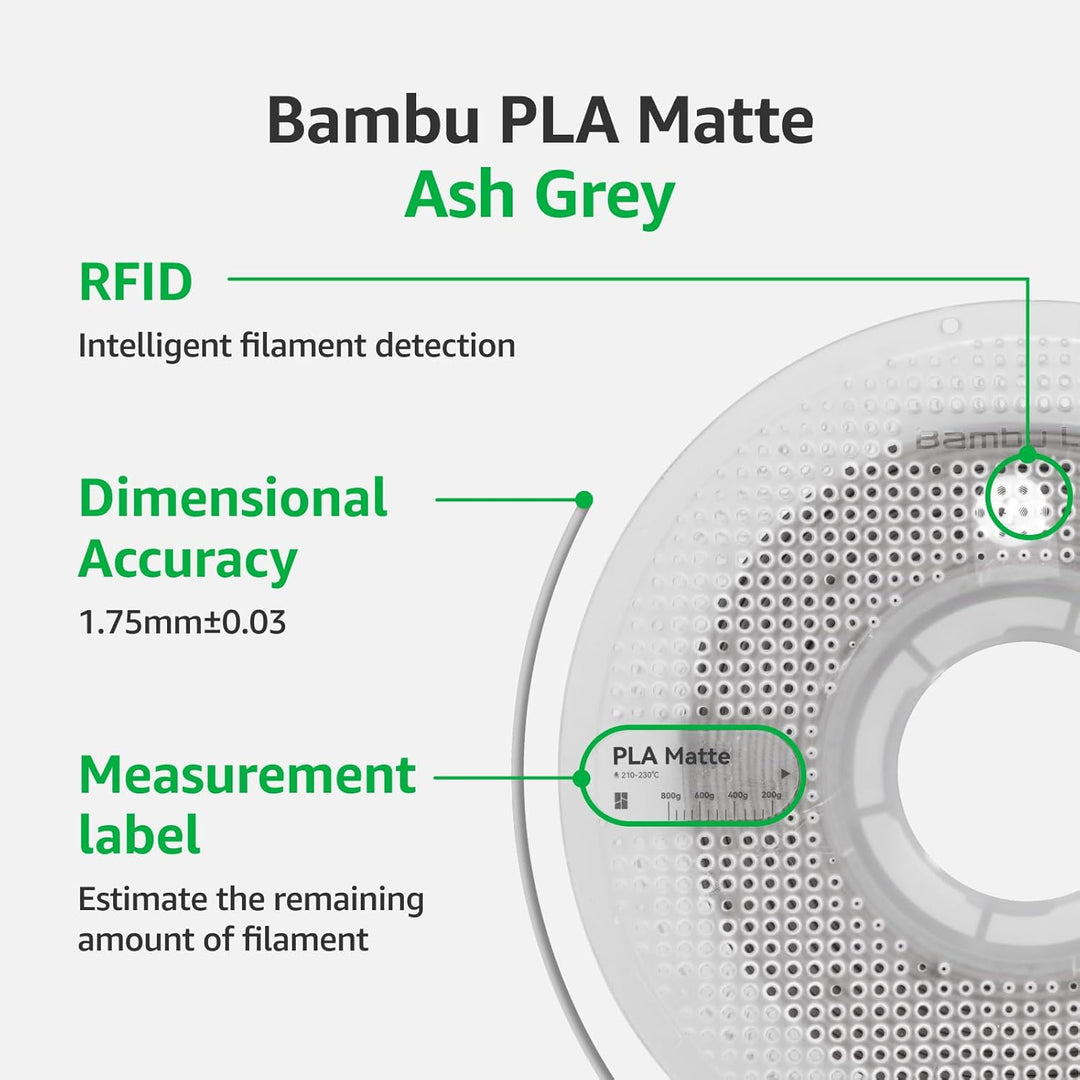 Bambu Lab Matte PLA 3D-Drucker-Filament, glatte matte Oberfläche, PLA 3D-Druck-Filament, kein Verzie