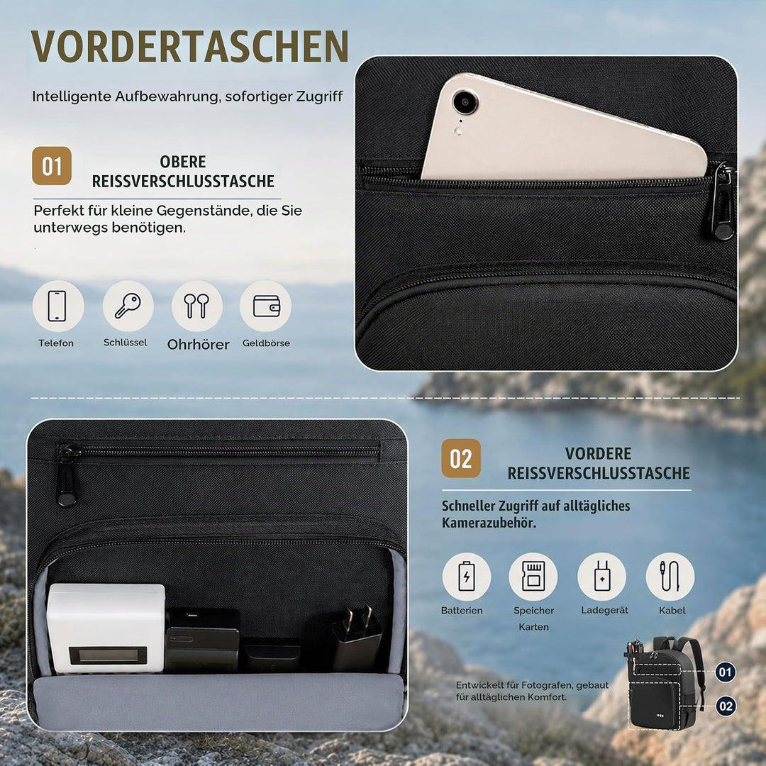 Kamerarucksack Tasche mit Stativhalterung Wasserdichtes Kameragehäuse Fotografie Rucksack Anti-Diebs