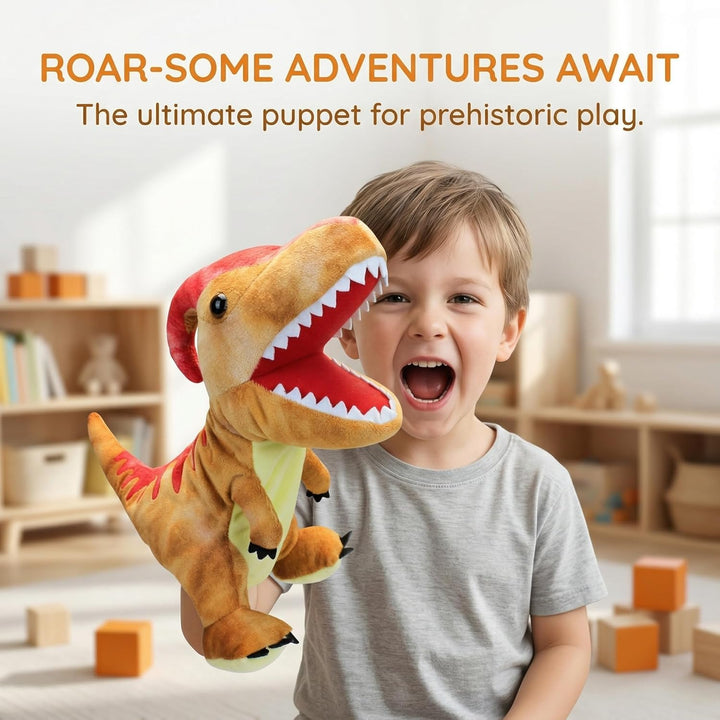 Dinosaurier-Handpuppen für Kinder, Kleinkind enthält Triceratops und Tyrannosaurus Rex mit beweglich