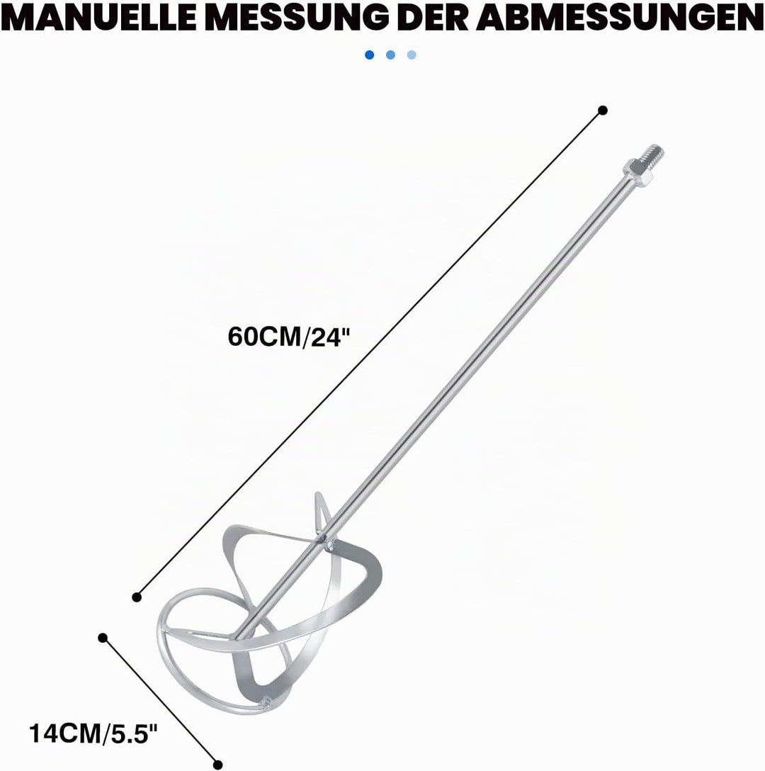 M14-140-600 Rührquirl für 2600 Watt Rührwerk (Farb-Mörtelrührer Betonrührer) - Grösse: 600mm×140mm,