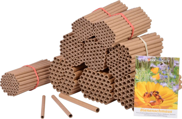 dobar® 22890e Pappröhrchen 450er Set - Füllung für Bienenhotels aus 100% recyceltem Altpapier - Wild