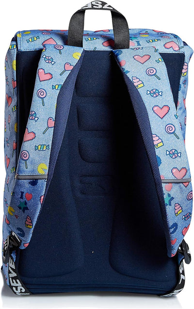 RUCKSACK SEVEN STARRY RAINBOW Backpack für Schule, Uni & Freizeit, Erweiterbarer Schulranzen, Geräum