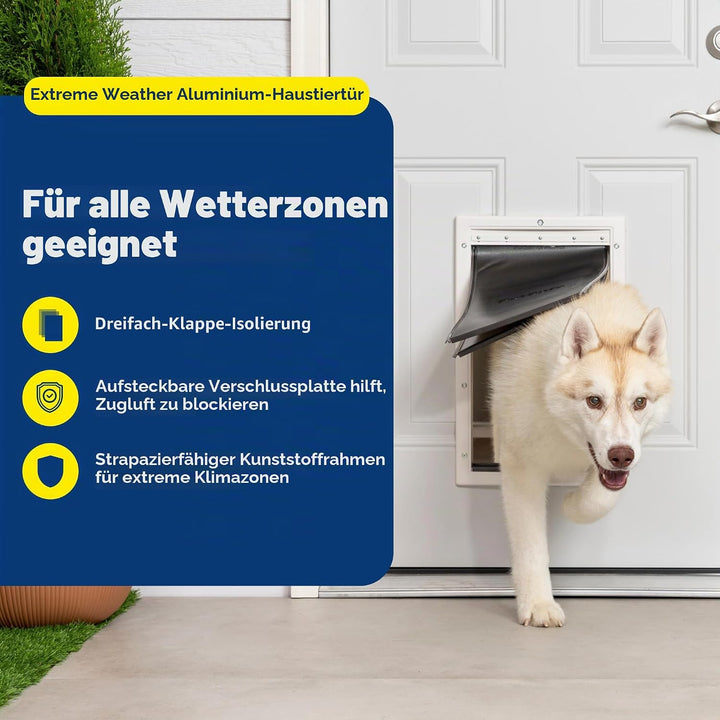PetSafe Haustiertür für Katzen und Hunde, extrem wetterfest, energieeffizient, isoliertes Klappensys