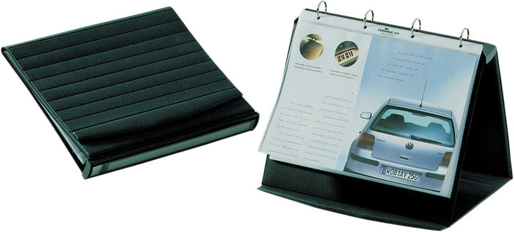 Durable Tisch-Flipchart Durastar, mit 10 PP-Hüllen, A3 quer, beschriftbar & erweiterbar, basalt, 856