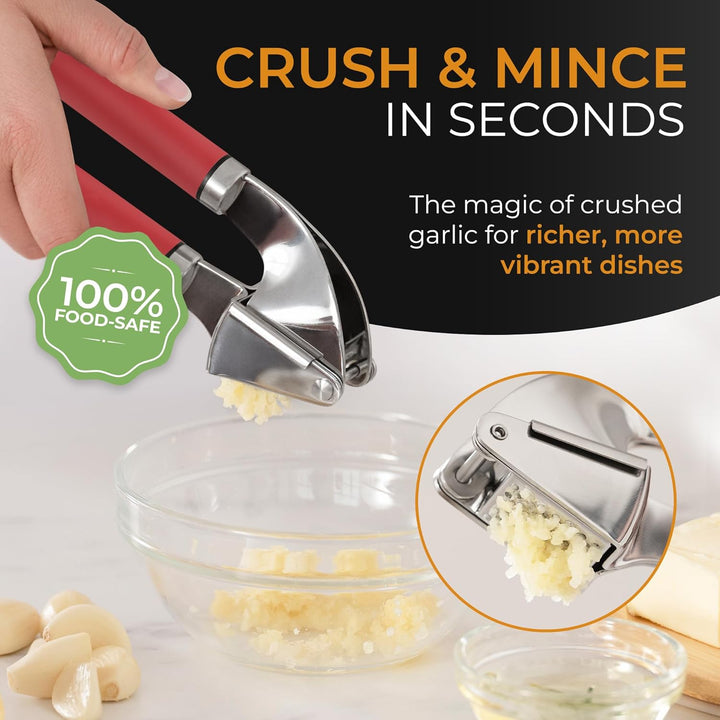 ORBLUE knoblauchpresse edelstahl [Premium] – knoblauch presse Professionelle Qualität, leicht zu rei
