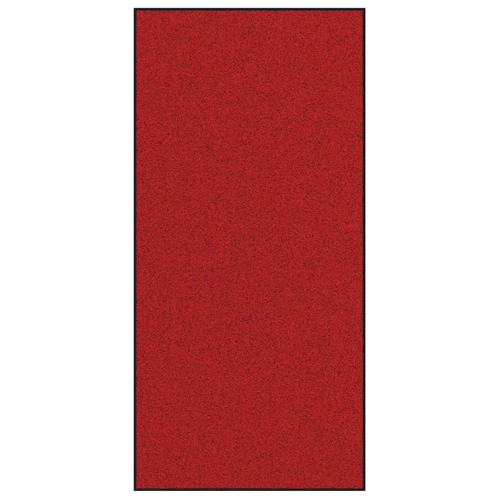 vidaXL Fussmatte Rot und Schwarz 120 x 250 cm 100% Polyamid, Hochwertige, rechteckige Fussmatte, rut