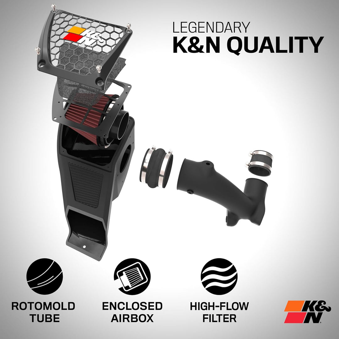 K&N 57S-490 Waschbarer und wiederverwendbarer KFZ Sportluftfiltersystem, Rot