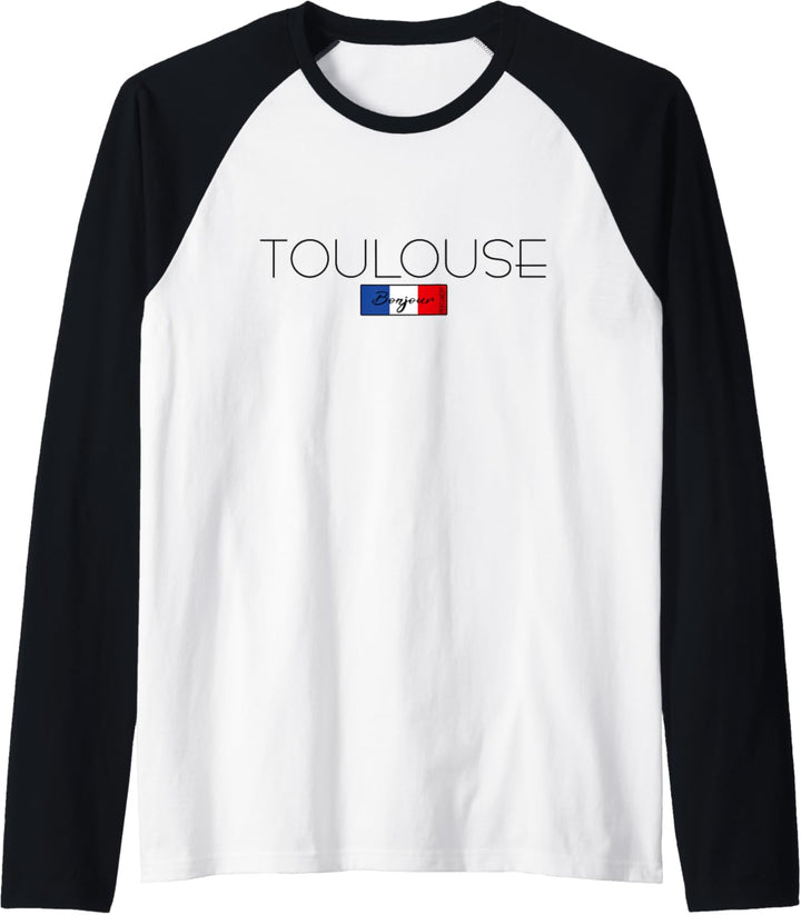 Toulose France Holiday Summer Party schwarzer Schriftzug Raglan