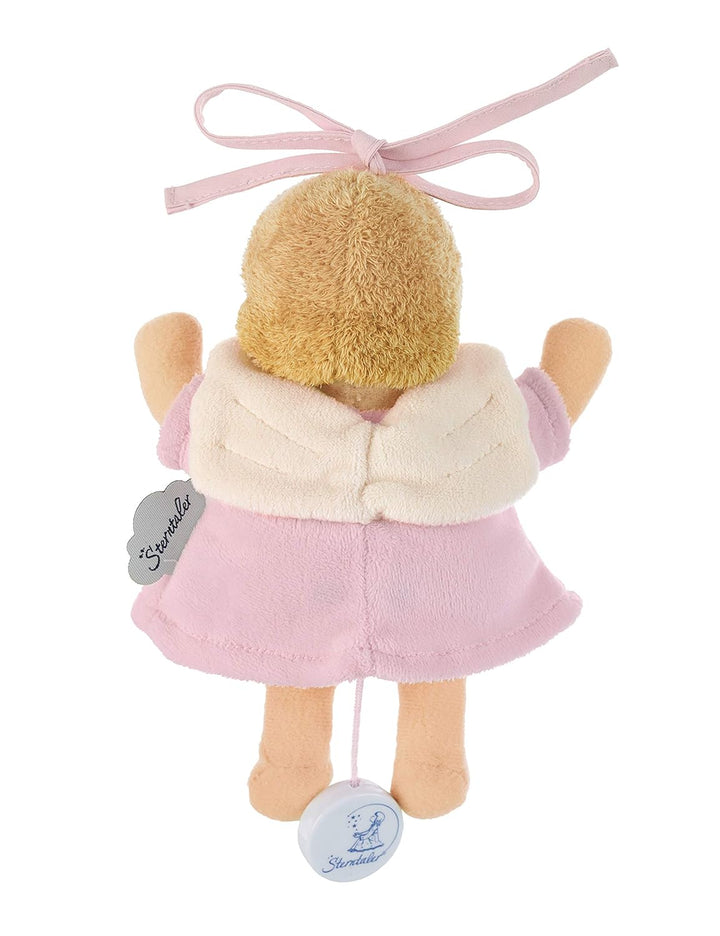 Sterntaler Mini-Spieluhr Schutzengel, Integriertes Spielwerk, Grösse: 17 cm, Rosa Single, Single