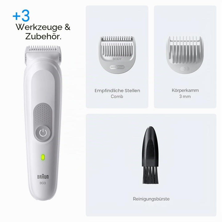Braun Series 3 Körpertrimmer, +3 Pflegeutensilien, mit SkinGuard Technologie, 80 Minuten Aktionszeit