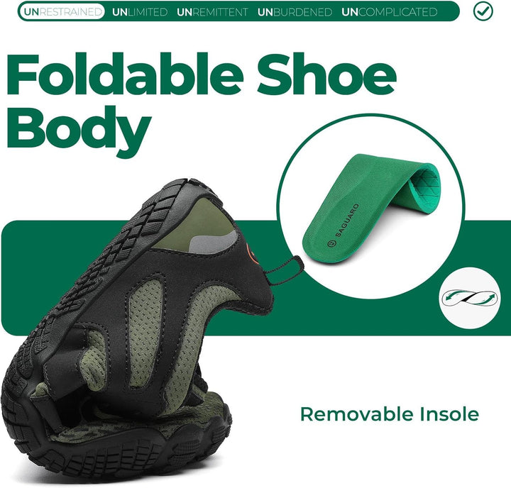 SAGUARO Herren Damen Barfussschuhe Atmungsaktiv Traillaufschuhe rutschfeste Fitnessschuhe 36 EU Arme