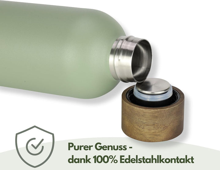 Milu Thermosflasche 1L Isolierte Edelstahl Thermo Trinkflasche Thermoskanne Auslaufsichere Isolierfl
