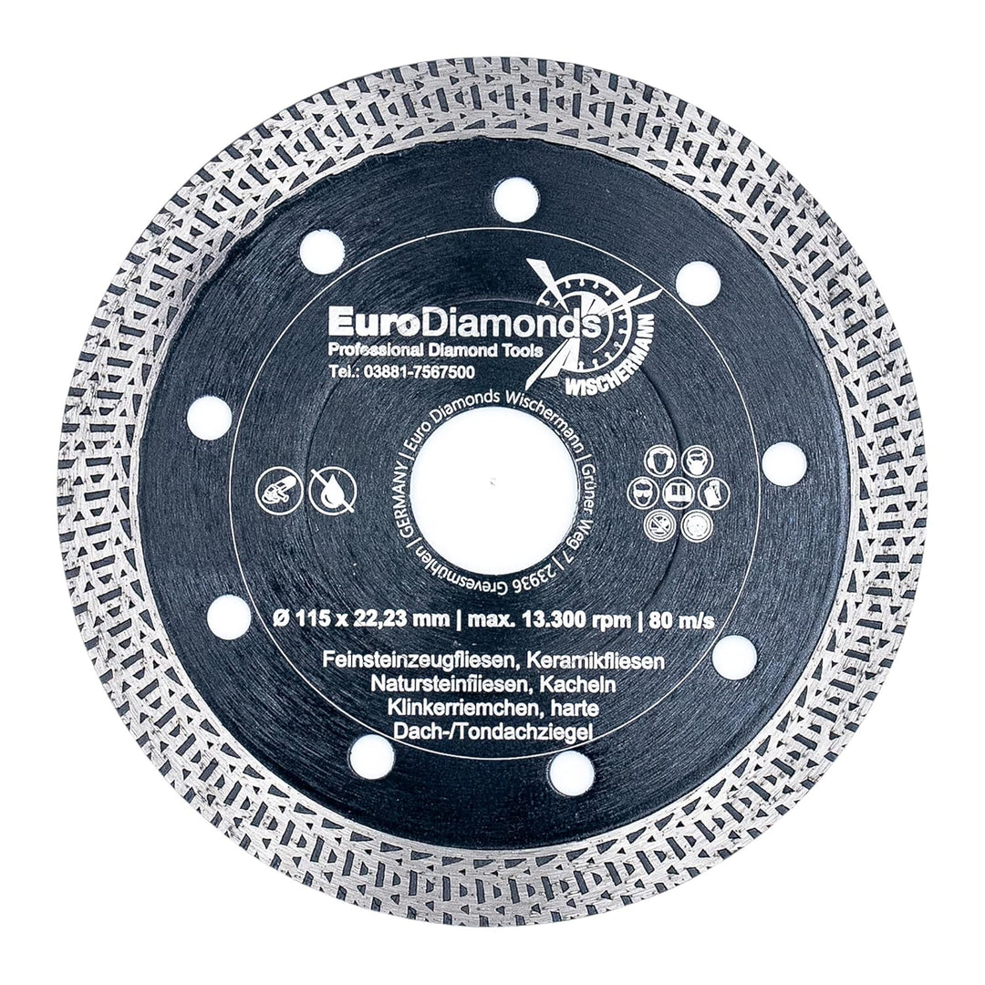 Profi Diamant Trennscheibe Granit SUPERCUT 115 mm x 22,2 für Fliese Feinsteinzeug Naturstein Dachzie