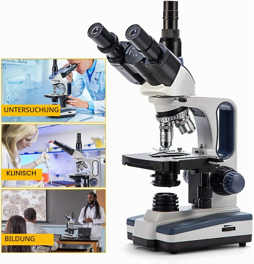 Swift SW350T Composite Trinocular Microscope, 40-2500X Magnification, Dual Layer Mechanical Stage, w