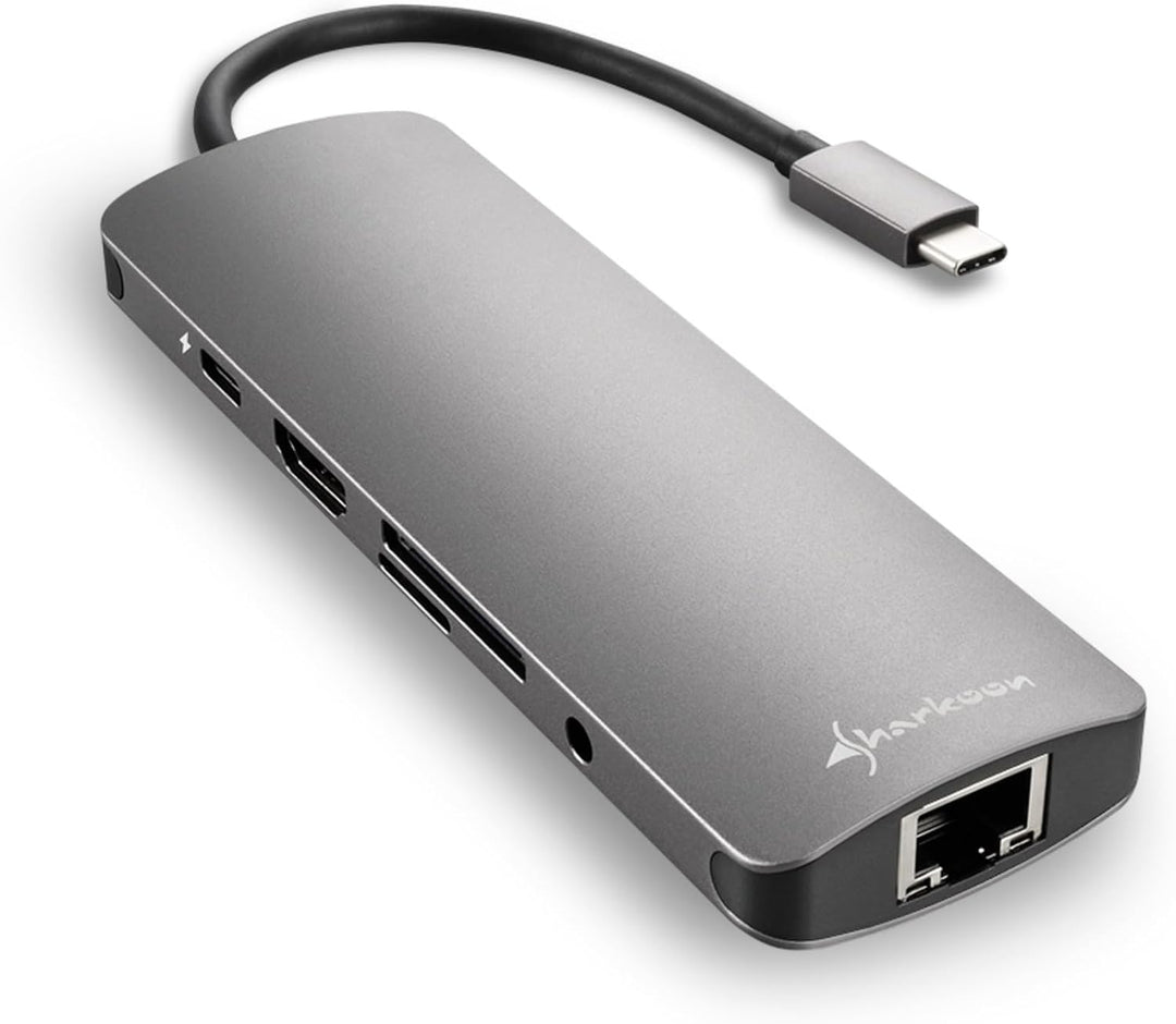 Sharkoon USB 3.0 Type C Combo Adapter Dark Grey, Dark Grey