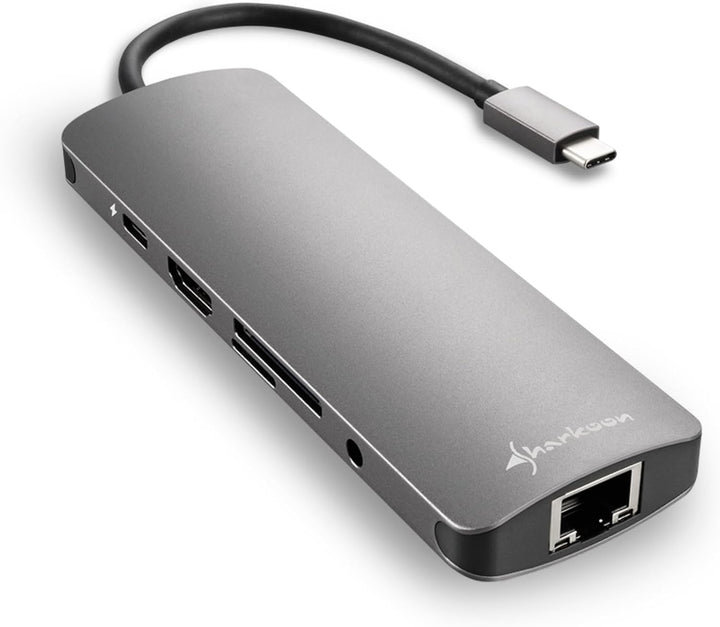 Sharkoon USB 3.0 Type C Combo Adapter Dark Grey, Dark Grey