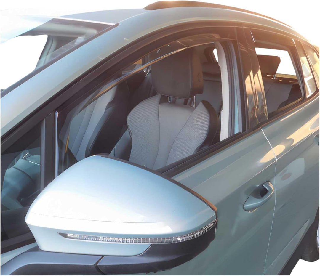 OMAC Windabweiser Regenabweiser Satz kompatibel mit Skoda Enyaq 2021-2023 Schwarz Windschutz 4X