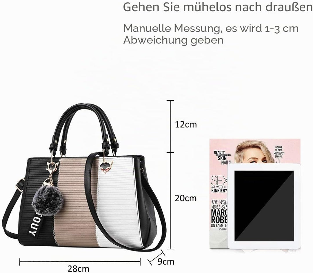 NICOLE & DORIS Damen Handtasche Umhängetasche Henkeltasche Kuriertasche Elegant Damen Handtaschen mi